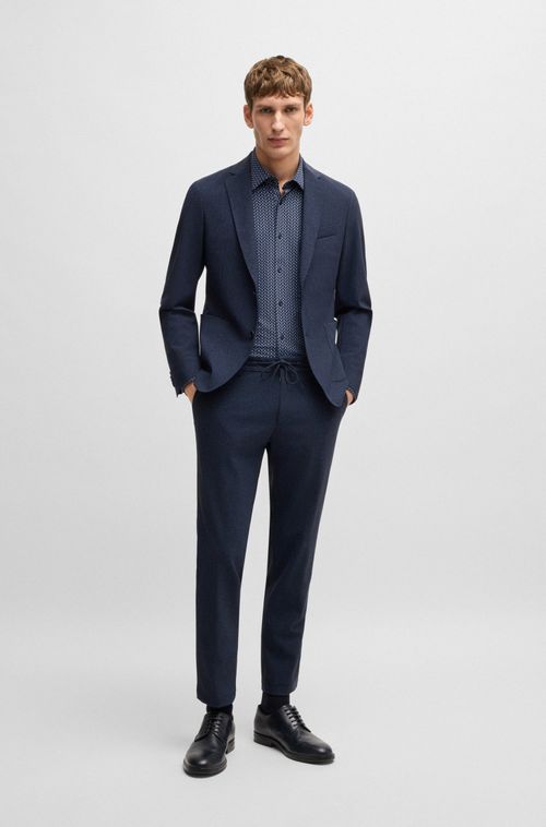 Camisa Slim-Fit Em Material De Desempenho