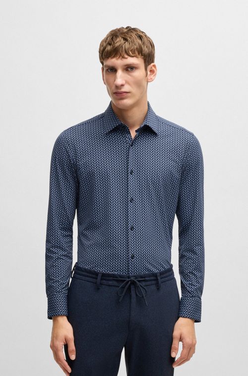 Camisa Slim-Fit Em Material De Desempenho