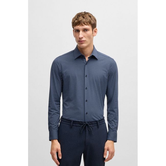 Camisa Slim-Fit Em Material De Desempenho