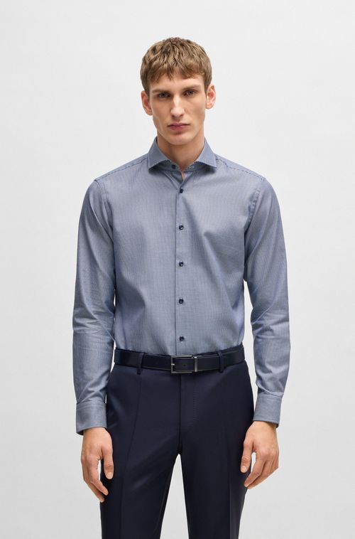 Camisa Regular Fit Em Algodão Estruturado