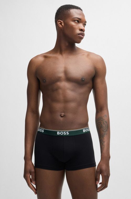 Pack De Três Boxers De Algodão Elástico Com Logo