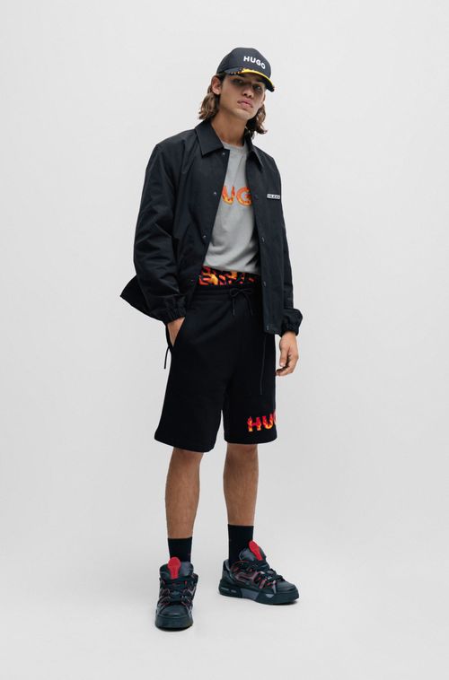 Camiseta De Malha De Algodão Com Logo De Chama Bufante