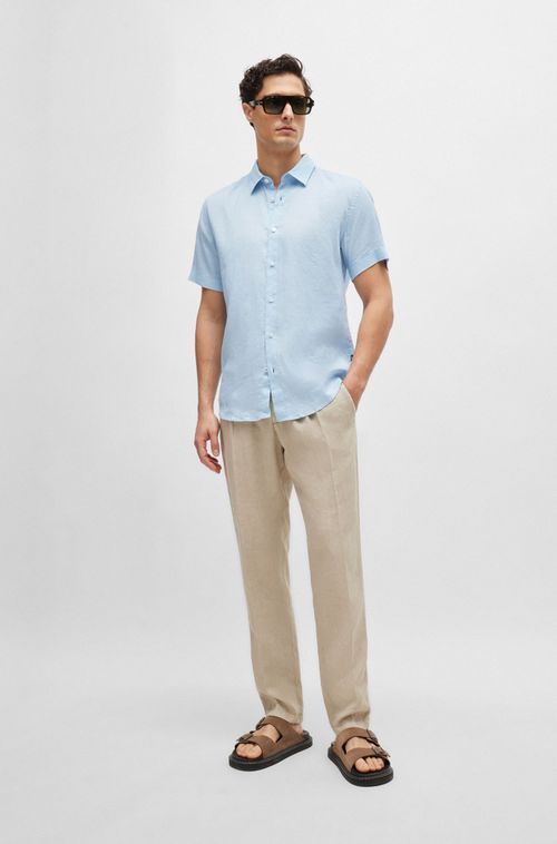 Camisa Justa De Linho Elástico