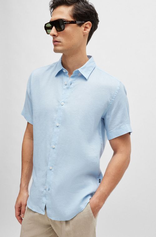 Camisa Justa De Linho Elástico