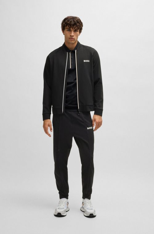 Moletom Regular Boss X Matteo Berrettini Com Logo De Gabardine Elástica