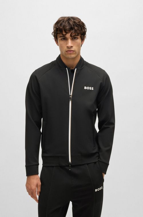 Moletom Regular Boss X Matteo Berrettini Com Logo De Gabardine Elástica