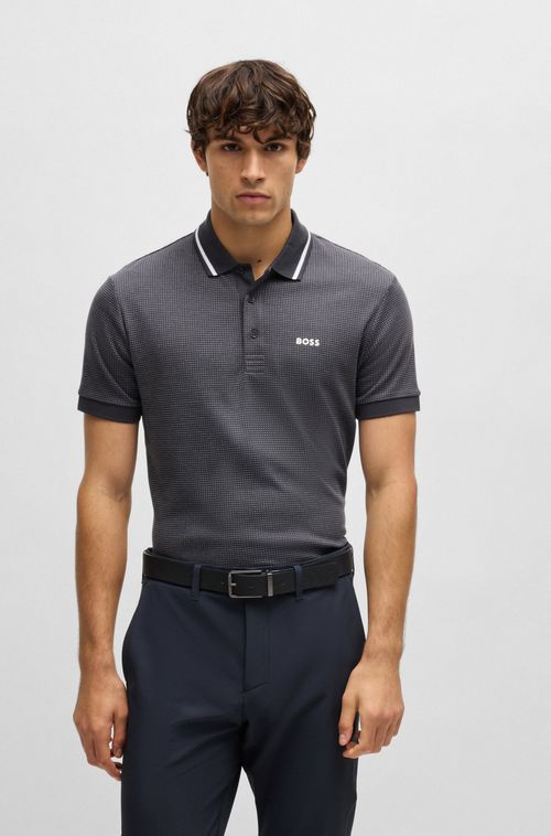 Polo Paddy Em Jacquard De Algodão