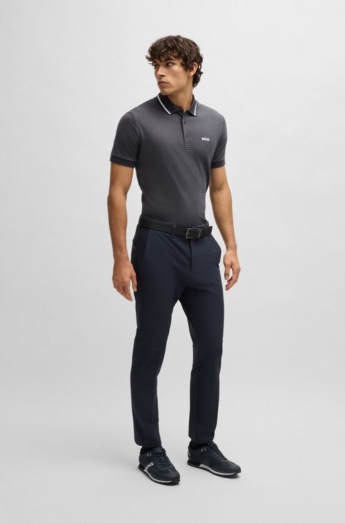 Polo Paddy Em Jacquard De Algodão