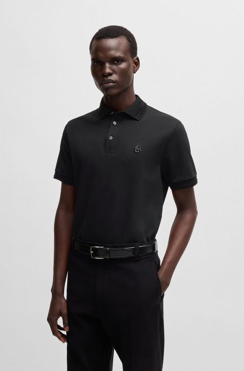 Polo De Algodão Piqué Com Monograma Double B