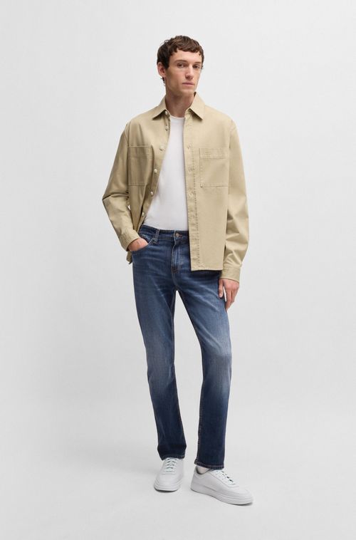 Calças Jeans Slim Delaware Elástica Azul Confortável