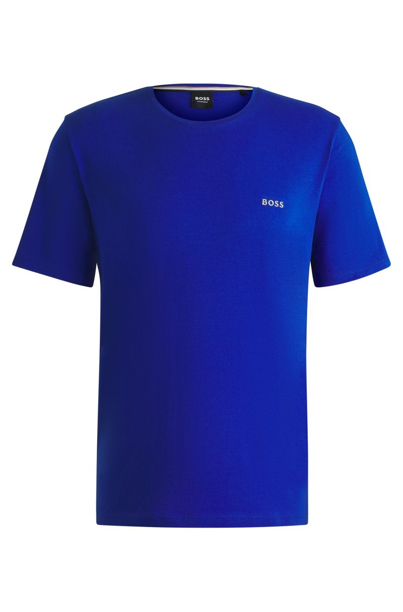 Camiseta Regular Fit Em Algodão Elástico Com Logo Bordado