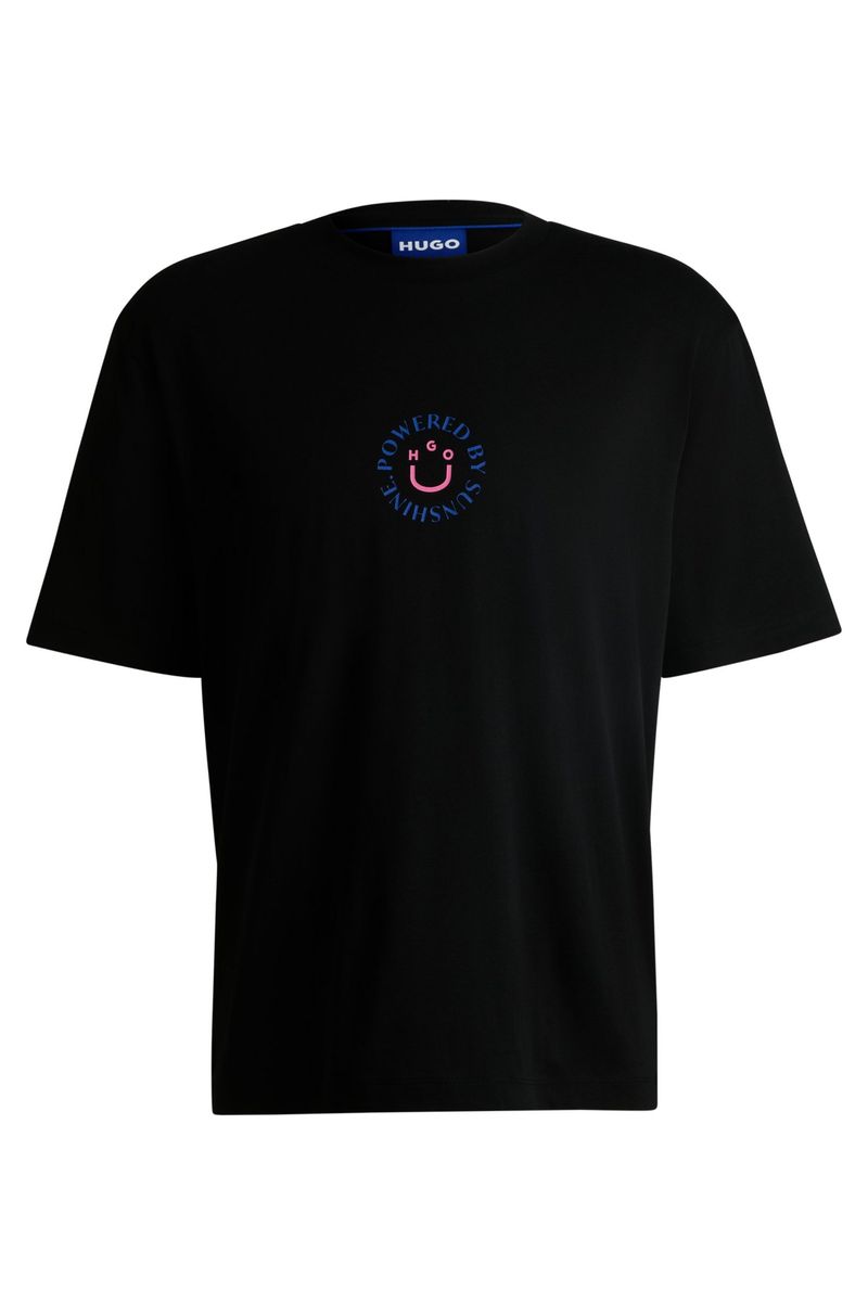 Camiseta Em Jersey De Algodão Com Logo Happy Hugo