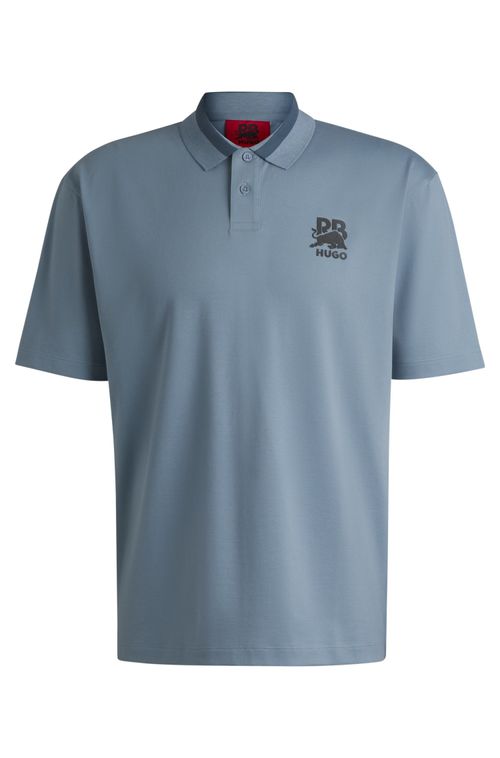 Camisa Polo De Algodão Elástico Hugo X Rb Com Logo