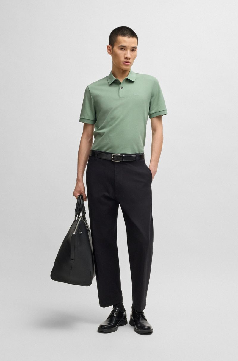 Polo Pallas De Ajuste Regular Em Algodão Com Logo Bordado