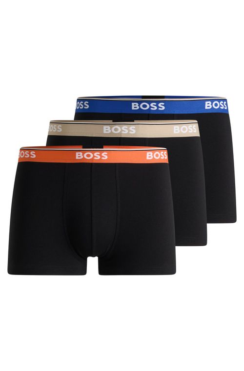 Pack De Três Cuecas De Algodão Elástico Com Logo Na Cintura