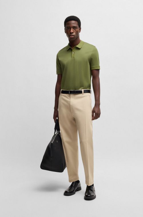 Polo Em Algodão Mercerizado Com Micropadrão