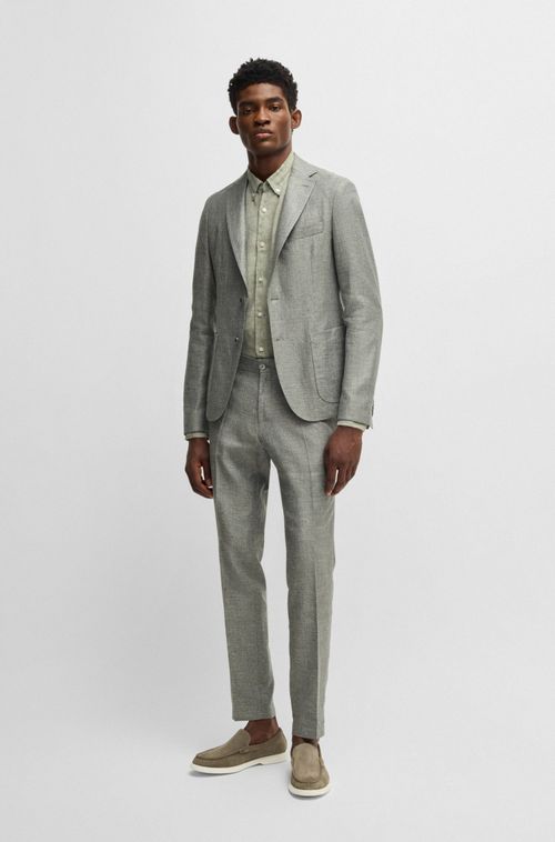 Camisa Com Botões De Ajuste Regular Em Linho