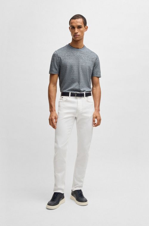 Camiseta Regular Fit Em Algodão E Linho