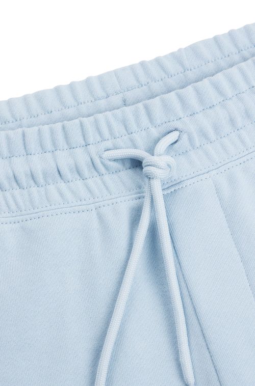 Shorts De Terry De Algodão Com Emblema De Logo Azul