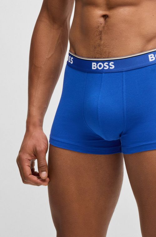 Pack De Três Cuecas De Algodão Elástico Com Logo Na Cintura