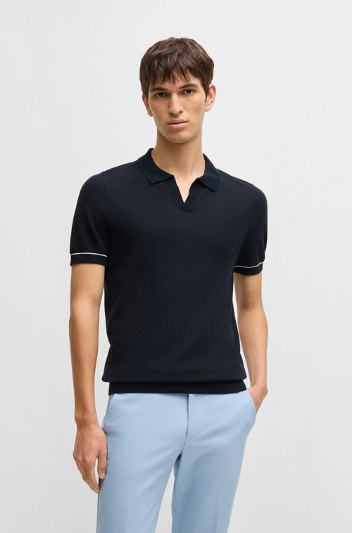 Polo Em Mistura De Algodão Com Colarinho Johnny