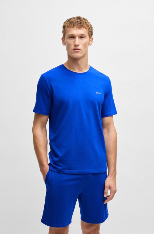 Camiseta Regular Fit Em Algodão Elástico Com Logo Bordado