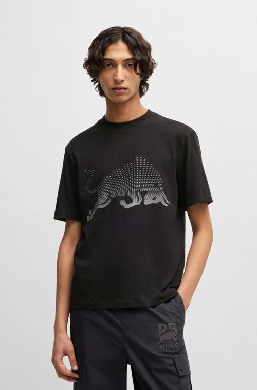 Camiseta Hugo X Rb Com Gráfico De Touro Em Degradê