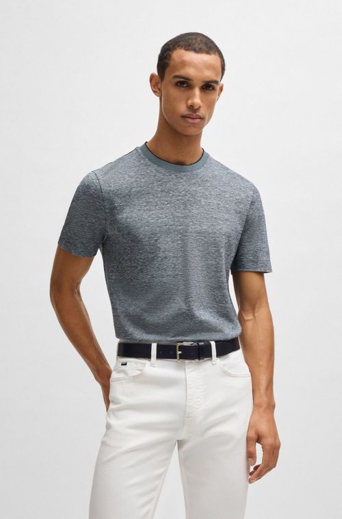 Camiseta Regular Fit Em Algodão E Linho