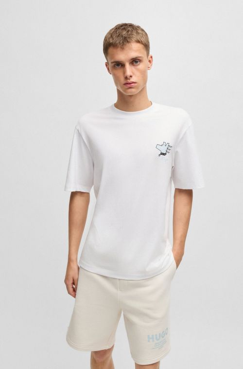 Camiseta Em Jersey De Algodão Com Estampado Gráfico