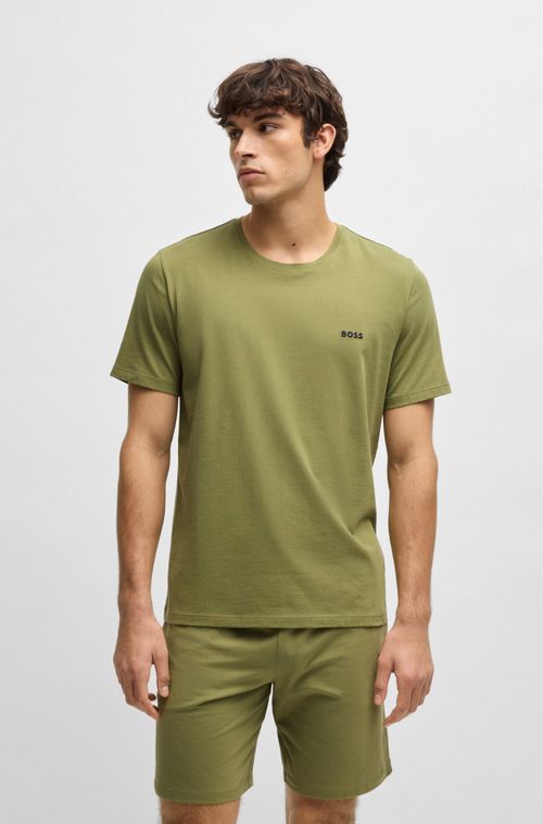 Camiseta Regular Fit Em Algodão Elástico Com Logo Bordado