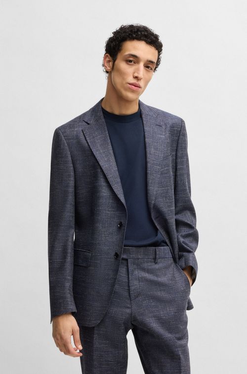 Blazer De Terno Slim De Tecido Elástico Com Padrão
