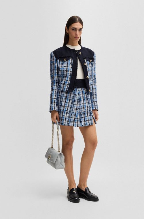 Saia Lápis De Tweed Multicolorido