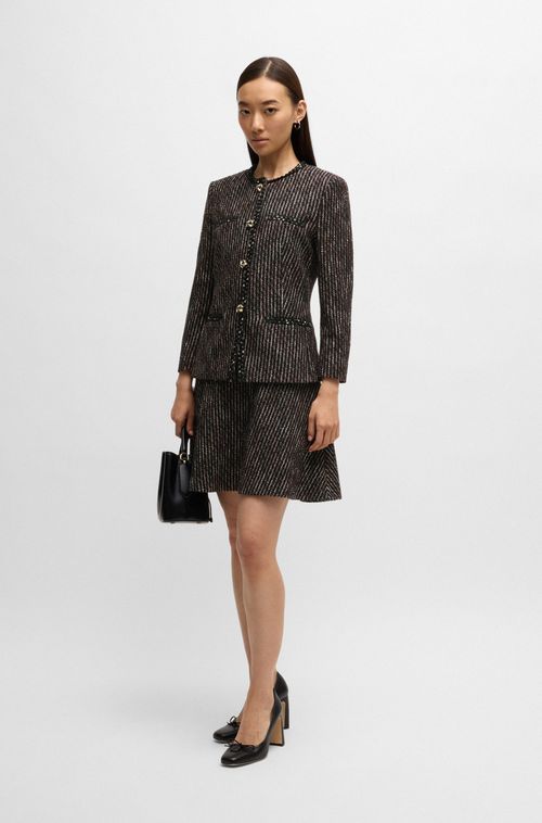 Vestido Em Jersey Bouclé Com Fita