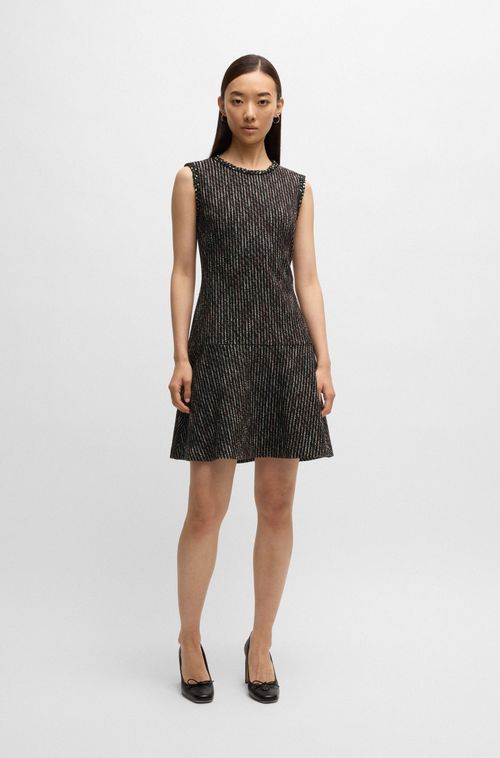 Vestido Em Jersey Bouclé Com Fita
