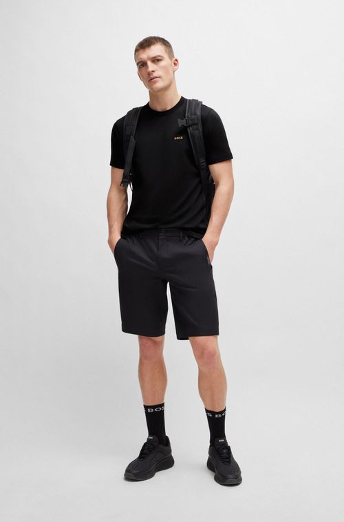 Camiseta Regular De Algodão Com Logo Contrastante