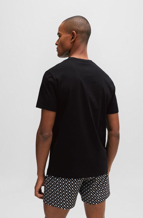Camiseta De Algodão Orgânico Com Logo De Contraste