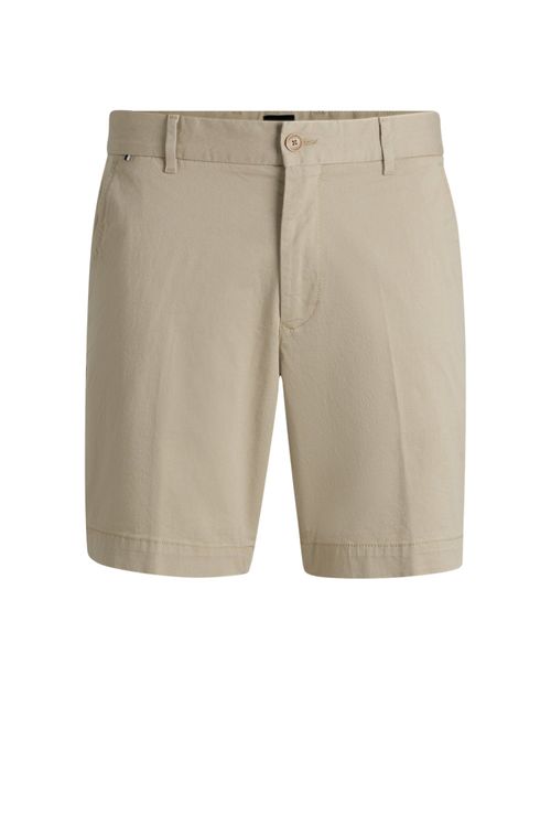 Shorts Slim-Fit Em Algodão Elástico Com Micropadrão