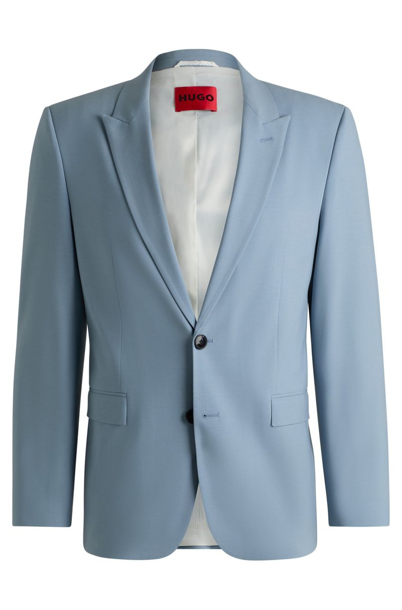 Blazer Extra-Slim-Fit Em Popelina De Mistura De Lã