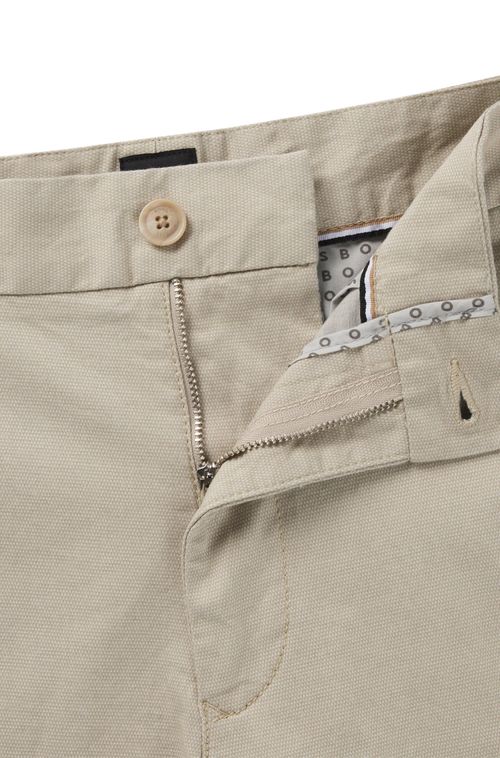 Shorts Slim-Fit Em Algodão Elástico Com Micropadrão