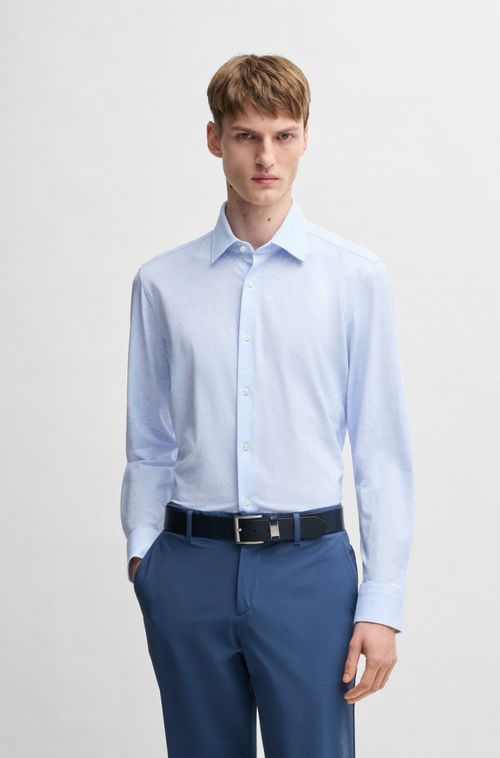 Camisa Slim-Fit Em Tecido De Desempenho Estampado