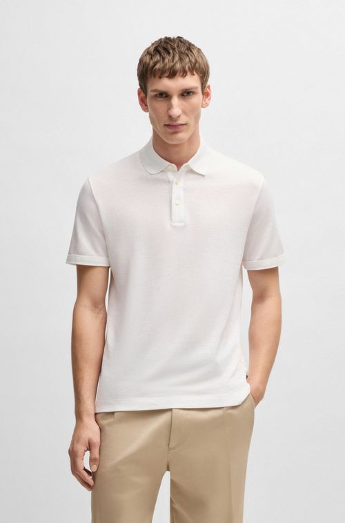 Polo De Malha Em Algodão E Linho