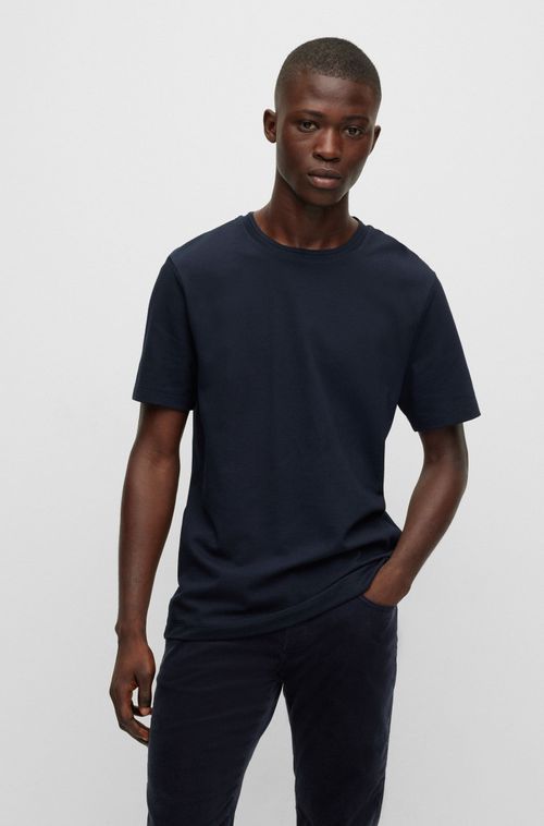 Camiseta Com Mistura De Algodão E Padrão Jacquard De Bolhas