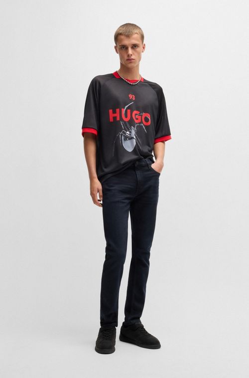 Calças Jeans Extra-Slim Elástica Azul-Preta