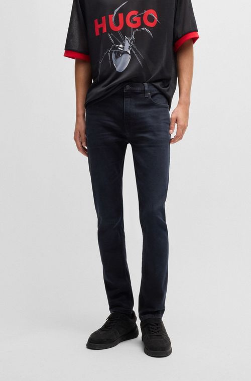 Calças Jeans Extra-Slim Elástica Azul-Preta