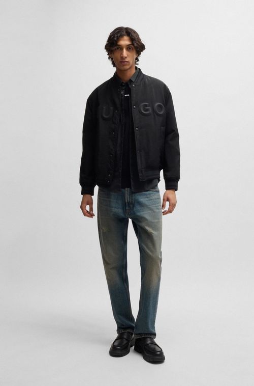 Camisa Slim Em Lona De Algodão Elástico