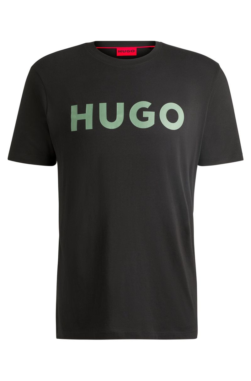 Camiseta Regular De Algodão Com Logo Contrastante