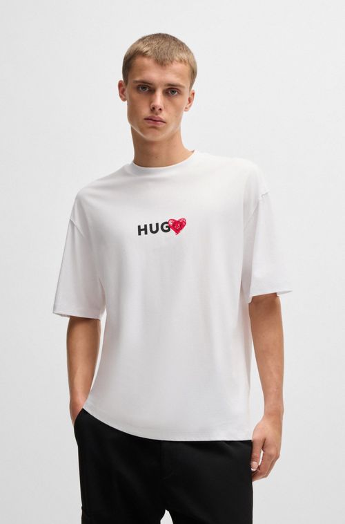 Camiseta De Algodão Com Corações