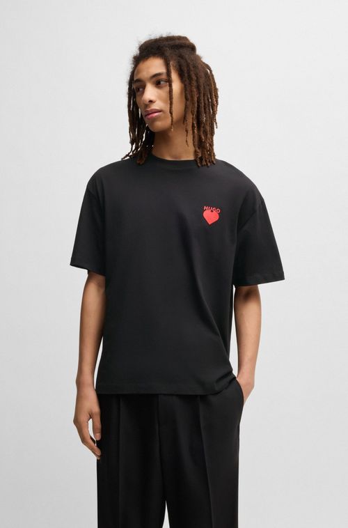Camiseta De Algodão Com Corações
