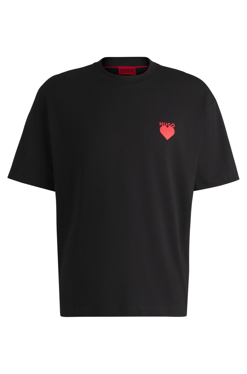 Camiseta De Algodão Com Corações