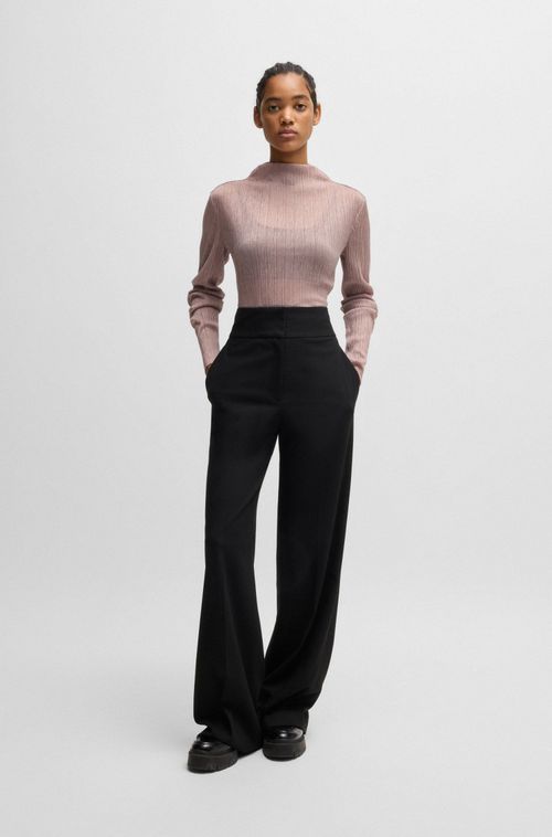 Top Regular-Fit De Malha Brilhante Com Pregas